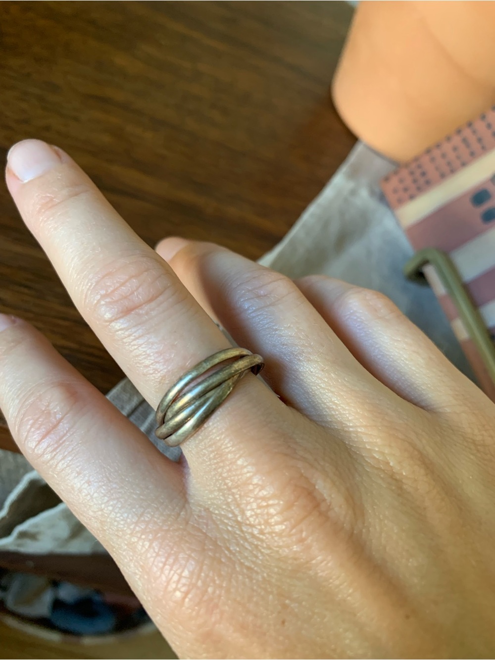 Silver Linked Ring Stack - Picture 2 of 4